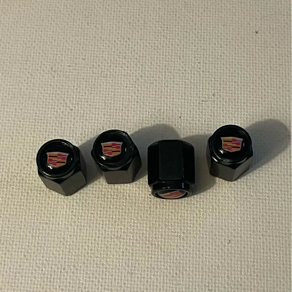 Cadillac Valve Stem Caps in Black set of 4 NWT